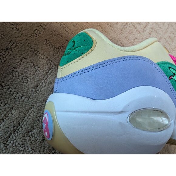 Reebok BBC Question Low Shoes Mens 9.5 Allen Iverson Ice Cream Yellow Green - Picture 12 of 16
